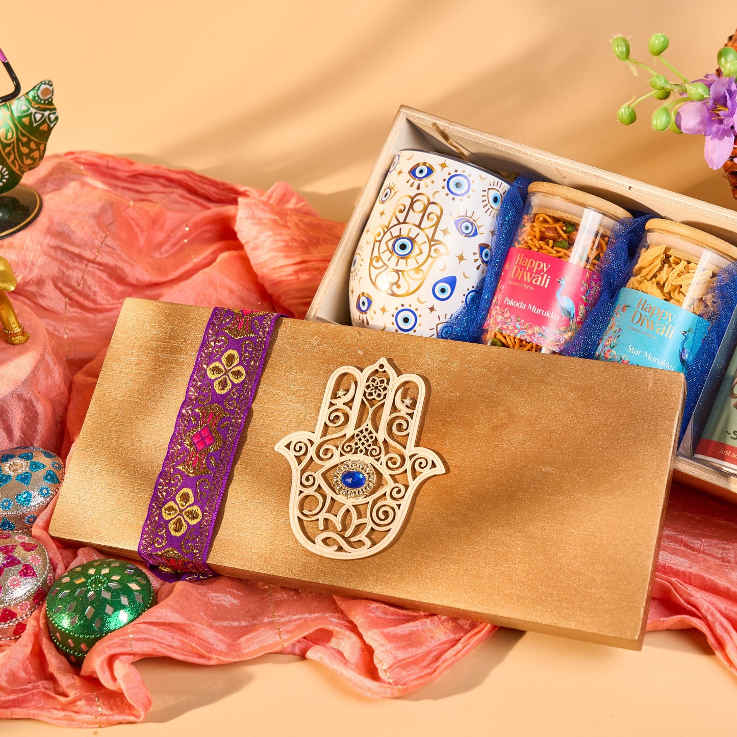 Golden Hamsa Box