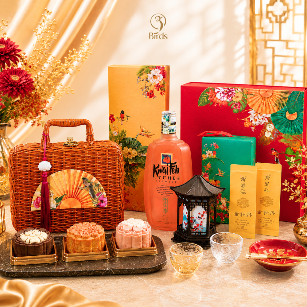 WOVEN MOON BASKET GIFT SET 藤织⽉满礼篮