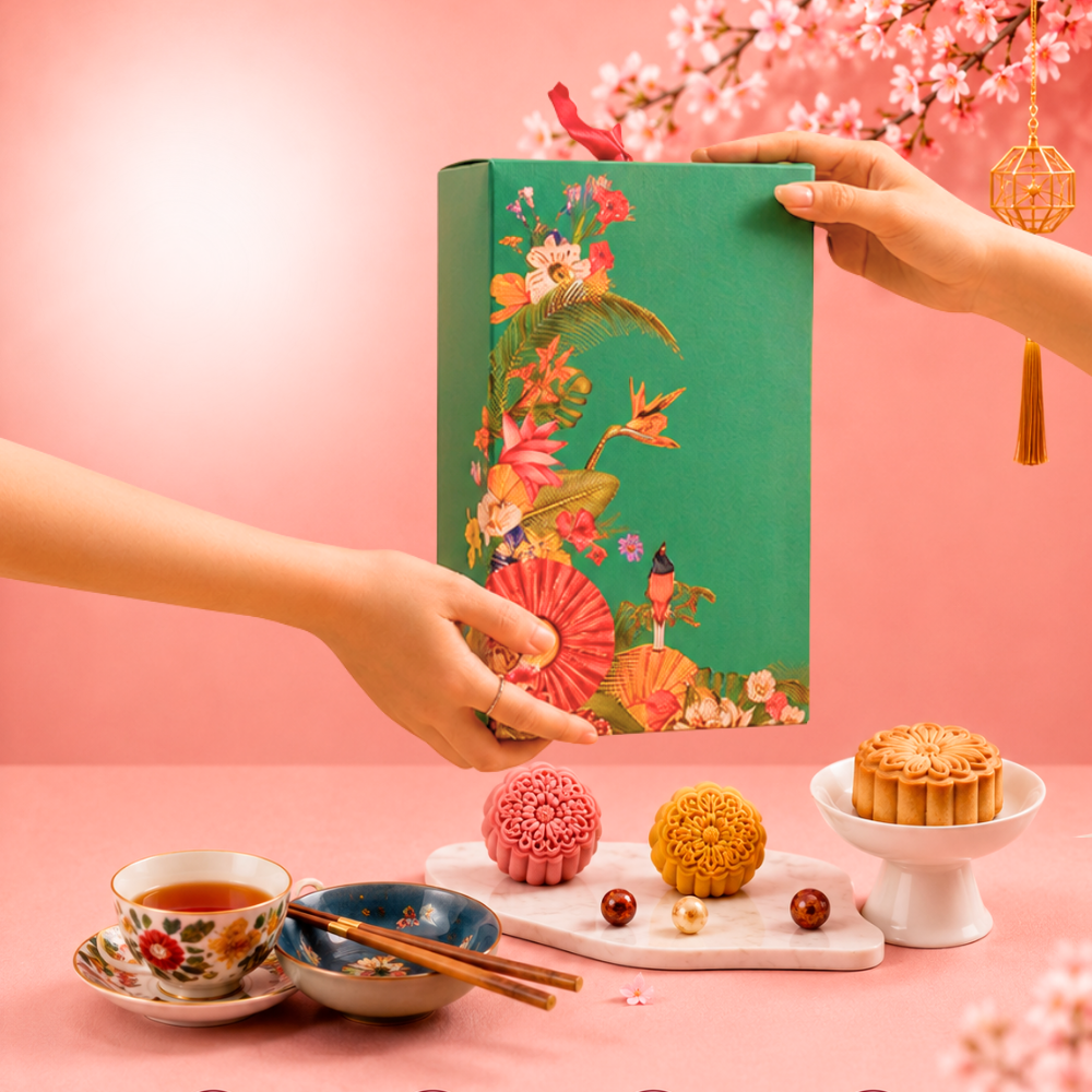 Emerald Blossom Mooncake Box 碧⽟花语⽉饼礼盒