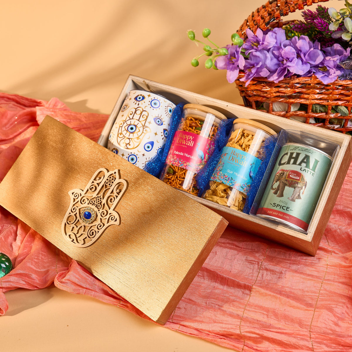 Golden Hamsa Box – 3Birds Gifting