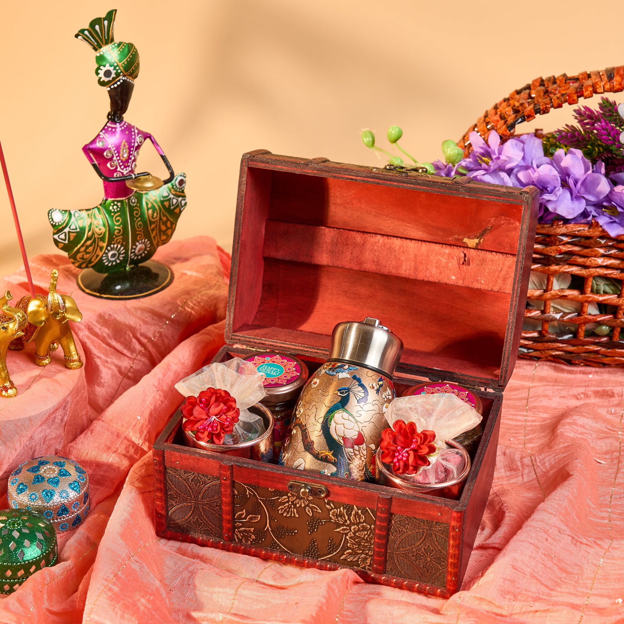 Regal Peacock Treasure Chest